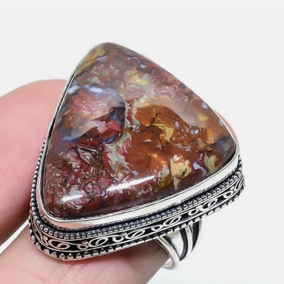 New Moroccan Seam Agate 925 Silver Ring. - Picture 16 of 16
